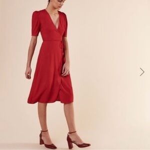 Reformation Red Marta Midi Dress